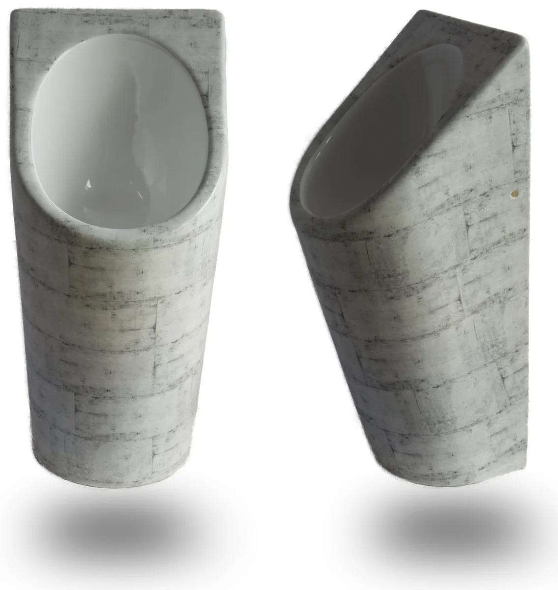 Senza Aqua Urinal im Design Beton verschalt