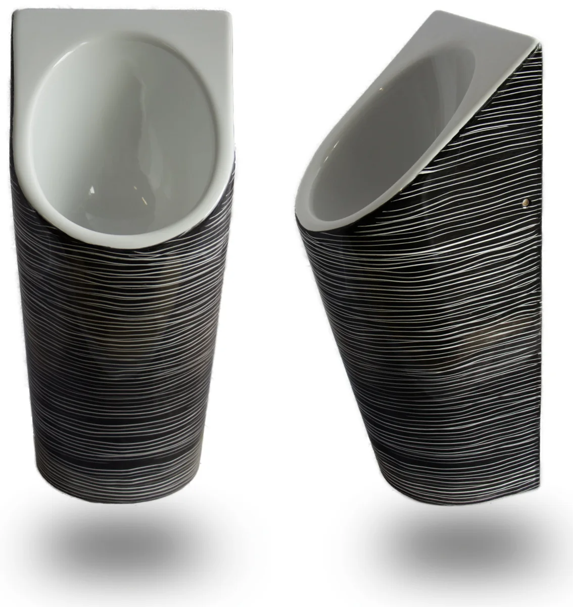 Senza Aqua Urinal im Design Black Body horizontal