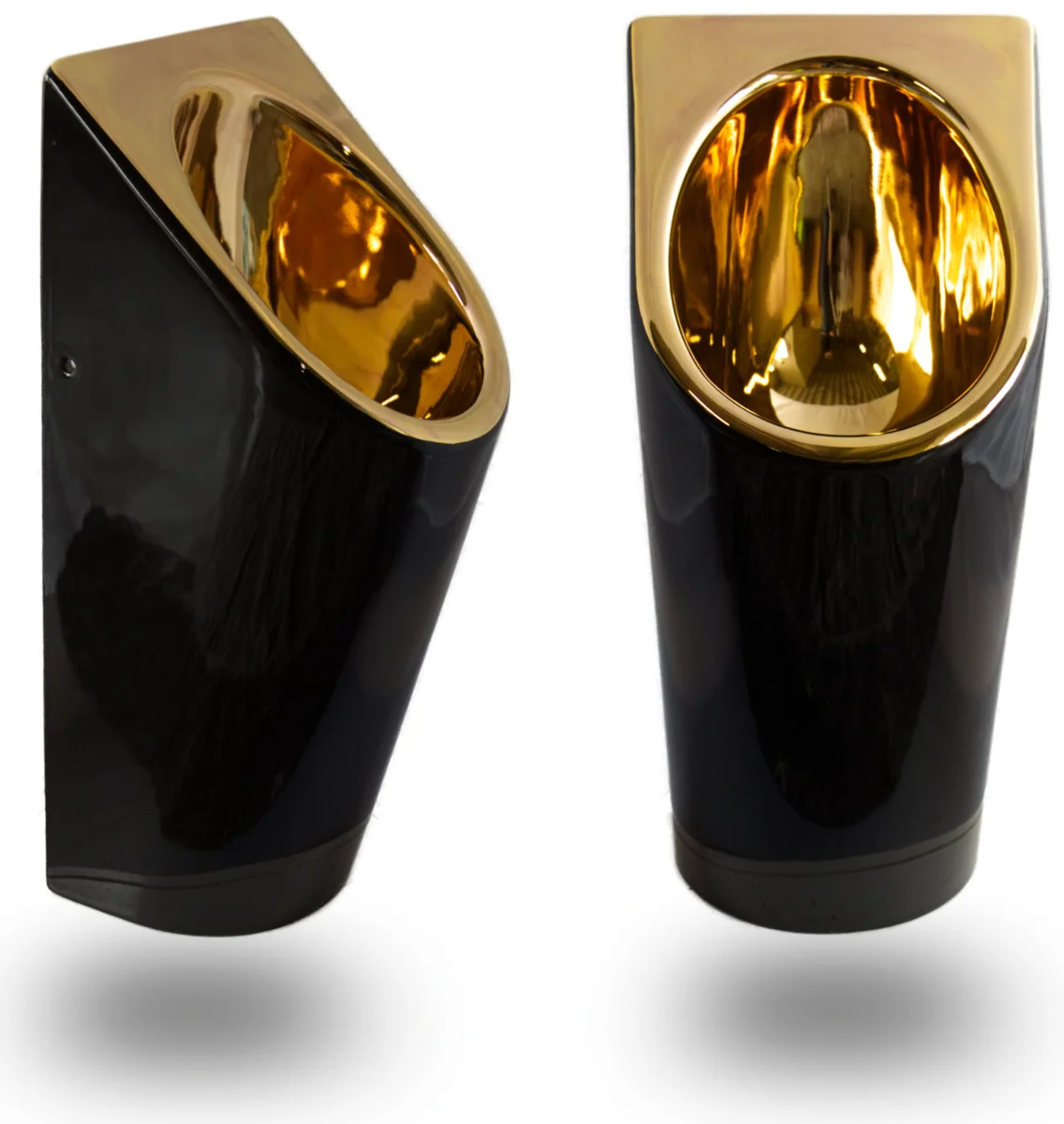 Senza Aqua Urinal im Design Black Golden Top