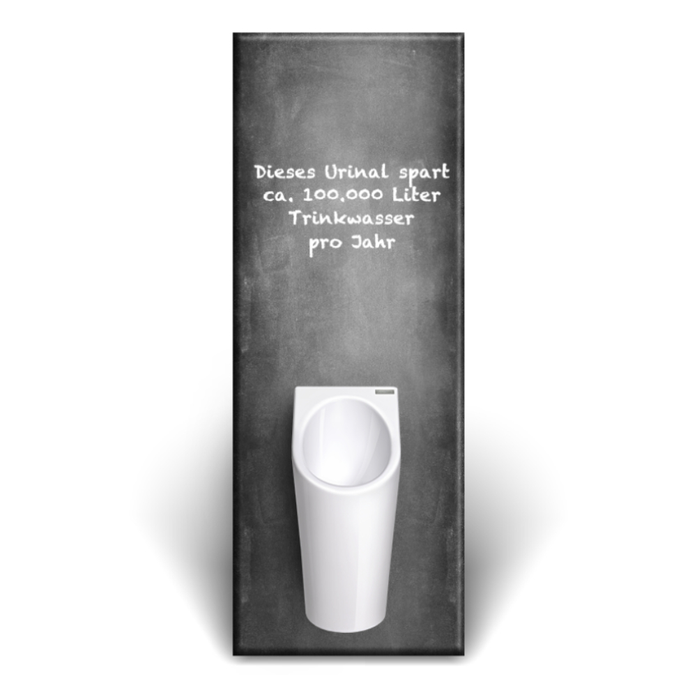 Senza Aqua wasserlose Urinal/ Pissoir Designwand Tafel